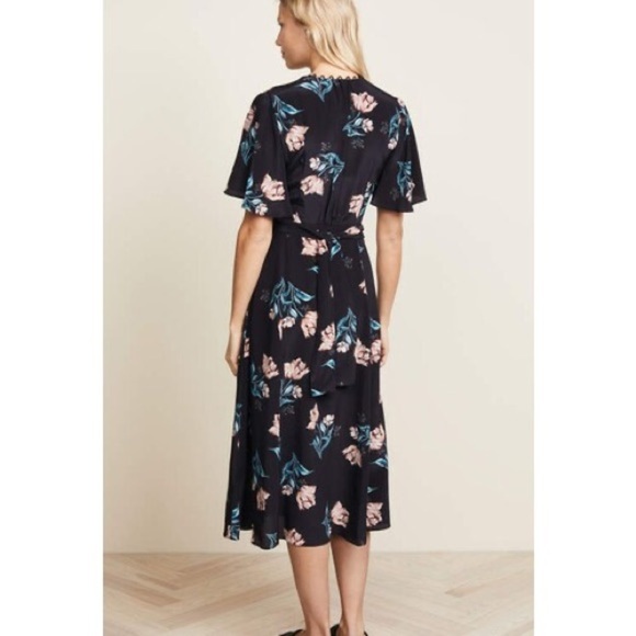 NICHOLAS 100 % SILK PIPER FLORAL BUTTON MIDI DRESS size 2 - Picture 2 of 16